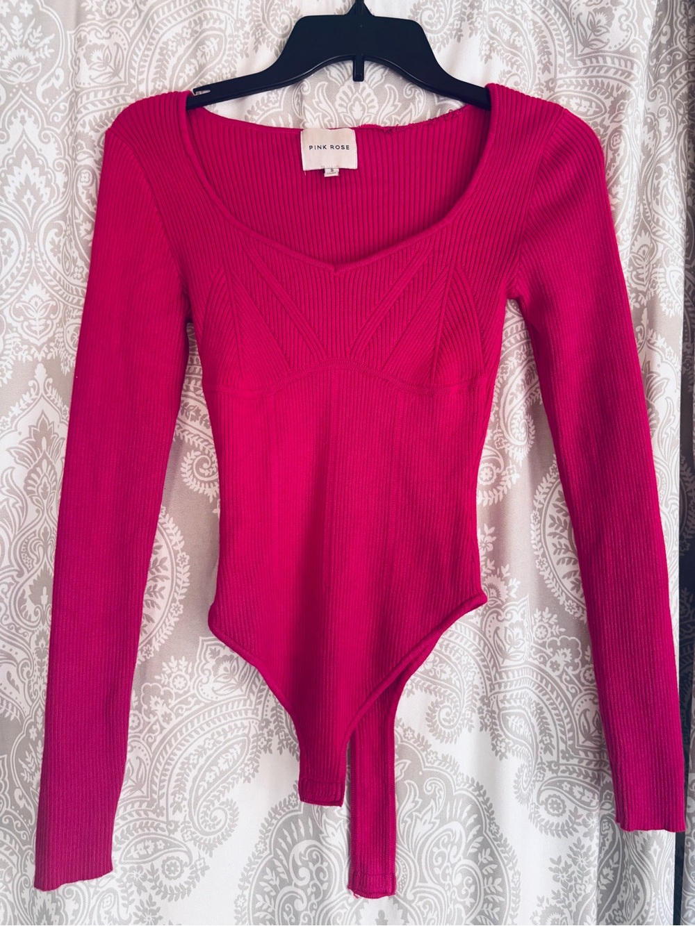 Hot Pink Sweater Bodysuit